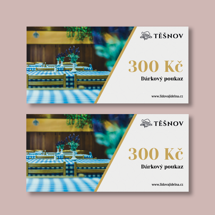 Poukaz ke stažení za 300 Kč Poukaz ke stažení za 300 Kč do Lidové jídelny Těšnov